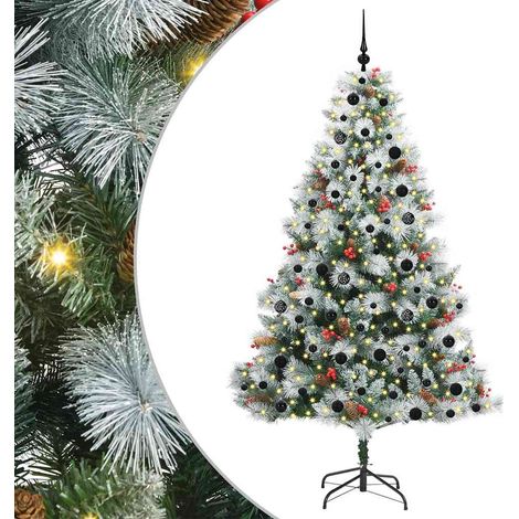 Sapin de Noël artificiel Vert et blanc 210 cm vidaXL