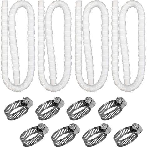 Lot de 4 Tuyaux de remplacement 1,25 pouce 59 pouces pour pompe de piscine hors sol avec raccords rapides (1/5)