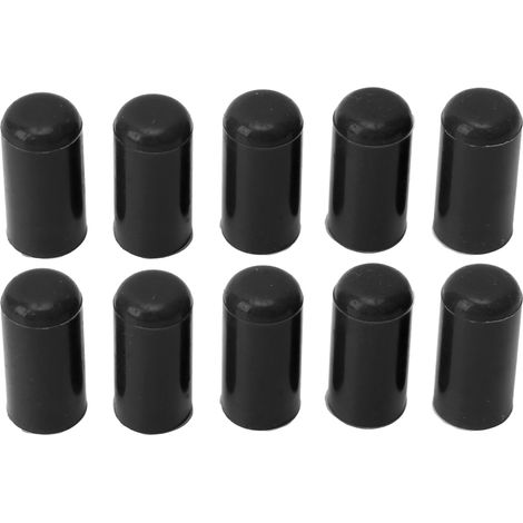 Lot de 10 bouchons extrémité tuyau admission vide 6mm silicone souple étanche résistant usure noir pour automobile (1/5)