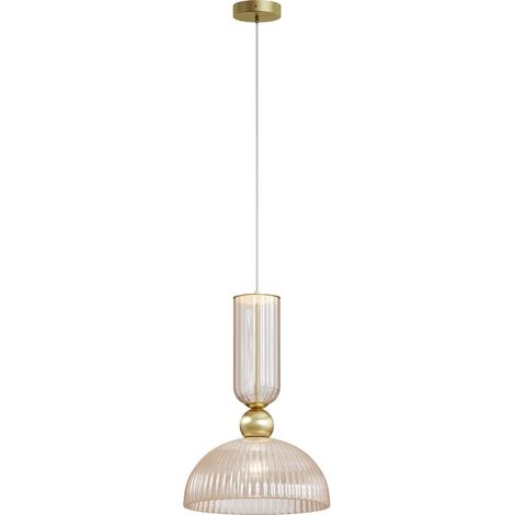 Maytoni Antic Lampadario moderno a sospensione a cupola oro 2700K 510lm 1xE27 paralume cognac (1/5)