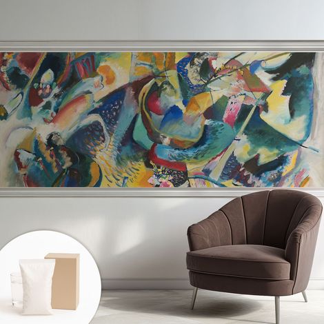 Papier peint intissé à motifs décoratifs pour salon chambre et bureau Décoration murale élégante avec colle Abstraction colorée 250x104 cm (1/5)