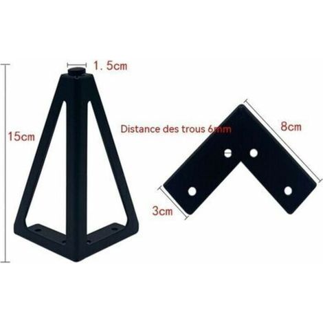 Supporti in metallo nero 15 cm per mobili, armadi, divani - Sostituzione facile (nero chiaro) (1/3)