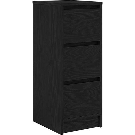 Maison Exclusive - Credenza Rovere Nero 29,5x34x76 cm in Legno Multistrato