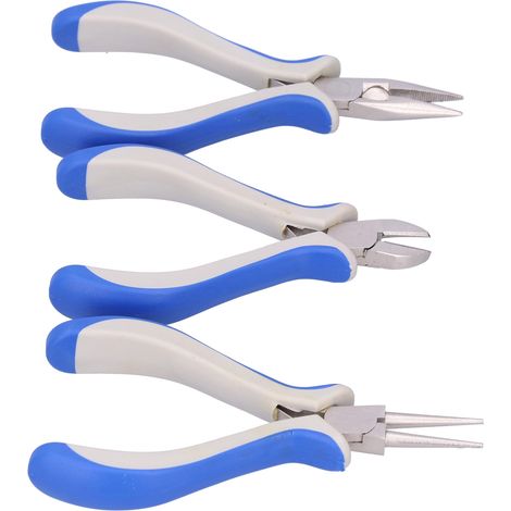 Kit de pinces à bec rond et à bec fin, outils portables pour la fabrication de bijoux : coupe, enroulement et serrage manuels (1/5)