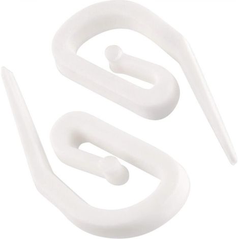Ganci per tende in plastica bianca - Confezione da 100 (28 x 12 mm) Tende/Finestre