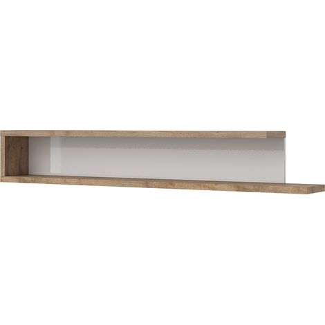 Mensola da parete 180cm color rovere e bianco lucido collezione SINATRA