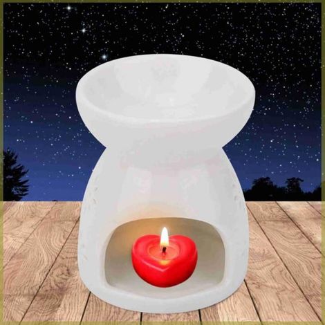 Cocosity Fournaise à l' en céramique Lampe de parfum de nuit en céramique Essence four à luminaire decoration Forme de fleur (1/5)