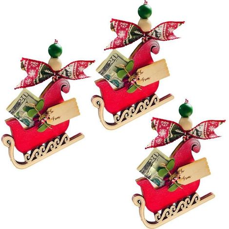 Décoration Sapin De Noël - Bois Naturel - Pour Arbre Réfrigérateur Ou Surface Lisse - 3 Pièces (1/5)