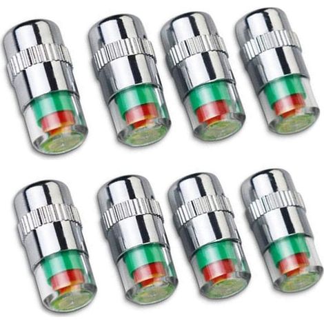 Bouchons de valve de capteur de pression des pneus 3 couleurs rouge jaune vert (1/5)