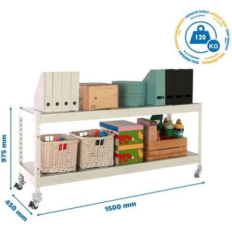 Estanteria 975x1500x450 SIMONFORTE MOB. 1504/2 METAL 900 BLANCO/GALVA marca SIMONRACK (1/2)