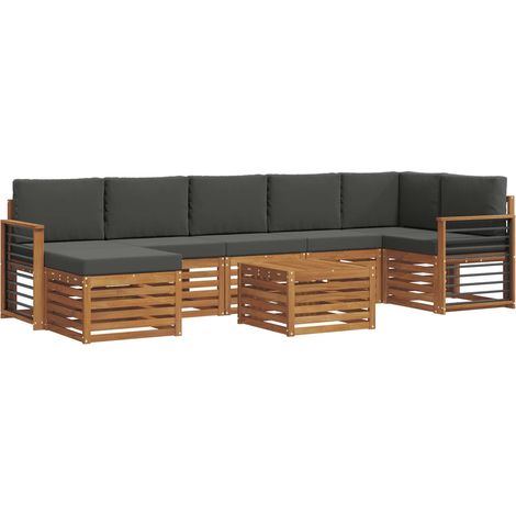 Outdoor-Sofagarnitur 8 stk. Natur und Anthrazit vidaXL (1/5)