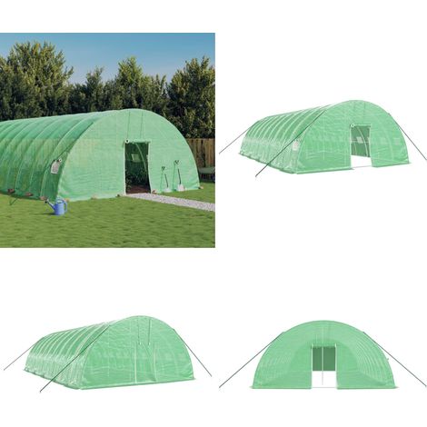 Serre avec cadre en acier vert 60 m² 10x6x2,85 m - Serre Jardin - Abri Jardin - Serrez Verdure - Greenhouse - Tunnel Jardin - Home & Living (1/5)