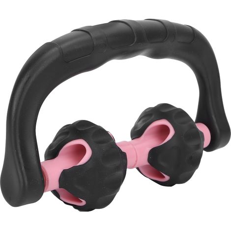 Rouleau de massage manuel pour points trigger, muscle profond, corps et jambes, masseur à main rose, libère les tensions, usage quotidien. (1/5)