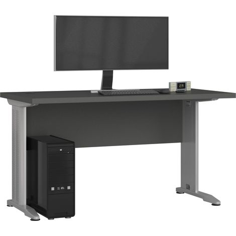 PC-Schreibtisch AKORD BM135 in der Farbe Graphitgrau B135 x H76 x T60 cm (1/4)