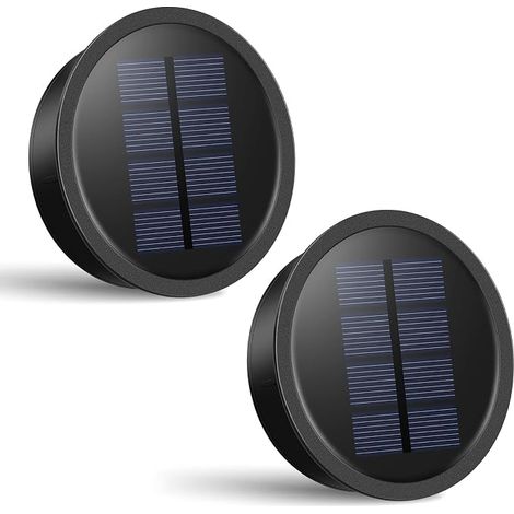 Görvitor Confezione da 2 luci solari di ricambio (adatte a diametri da 7,2 a 8,2 cm), 15 lm, LED bianco caldo, copertura di ricambio con pannelli solari da 600 mAh, pannello solare di ricambio ad alta (1/5)
