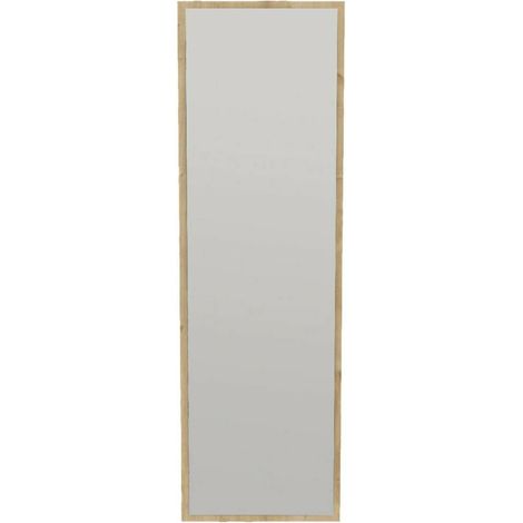 Dmora - Miroir Alp, Verre miroité, Objet d'ameublement mural, Décoration avec miroir, 50x2h160 cm, Chêne, avec emballage renforcé