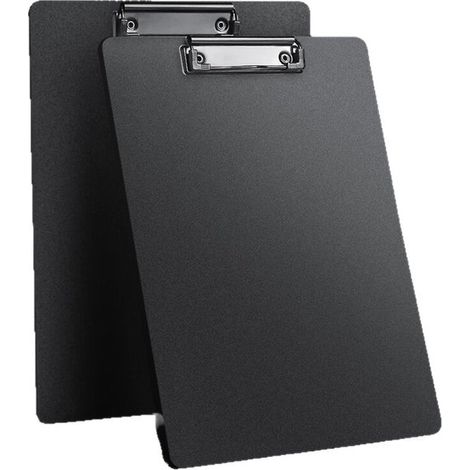 [Set di 2] Portablocco formato A4 (31,5 x 22,5 cm) con chiusura sicura per ufficio e scuola, nero (1/2)