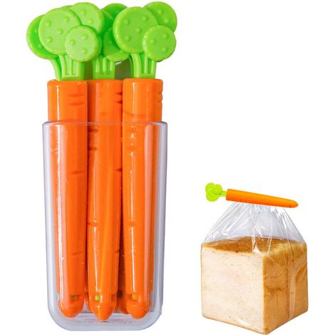Lot de 5 pinces de fermeture en plastique pour sachets de snacks, chips et aliments, rangement de cuisine. (1/4)