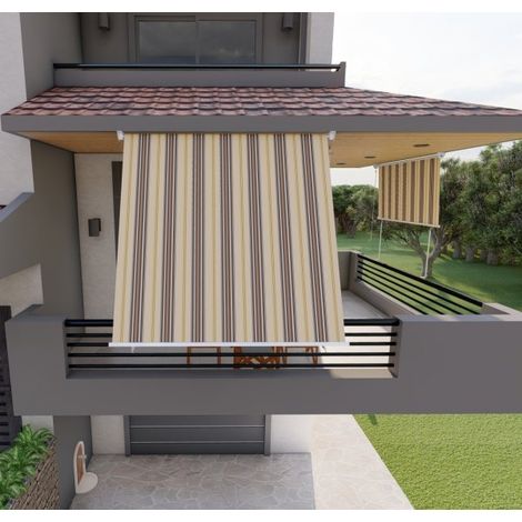 Tenda da sole per balcone con bracci, impermeabile 200cm Beige Marrone Golisa
