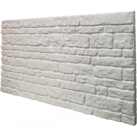 Boîte retail de 10 panneaux (5 MQ) - COLORADO WHITE - panneau imitation pierre en EPS résiné Dimension 100x50 cm Épaisseur 2 cm