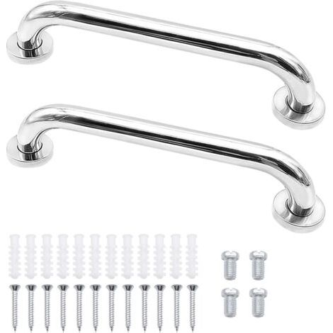 Barre de maintien antidérapante en acier inoxydable 304 – 30 cm – Charge maximale 150 kg – Installation murale pour salle de bain (1/5)