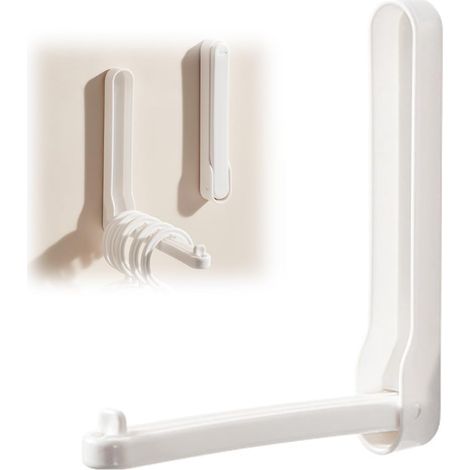 Porte-cintres mural gain de place - Organisateur de vestiaire multifonctionnel avec cintres pliables antidérapants empilables pour adultes et enfants (rangement optimal) (1/5)