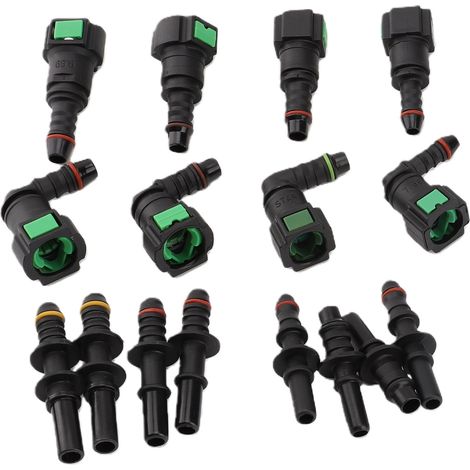 Kit connecteurs carburant Nylon SAE 16 pièces réparation coude droit (1/5)