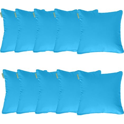 Gardenista - Cuscini sparsi per mobili da giardino, Cuscini quadrati resistenti all'acqua, Cuscini per schienale per sedia in rattan 45x45 cm, Cuscino yoga per adulti - Turchese 10 Pezzi