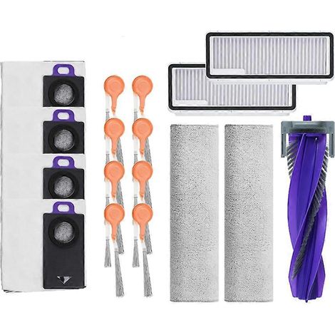 Zubehör für Narwal Flow (Version mit 2 Wassertanks): Hauptbürste, Reinigungstücher, HEPA-Filter, Staubbeutel, Ersatzteile. (1/5)