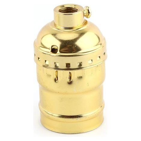 Socle de lampe rétro E27, douille de suspension dorée sans interrupteur ni fil, pour éclairage décoratif. (1/5)