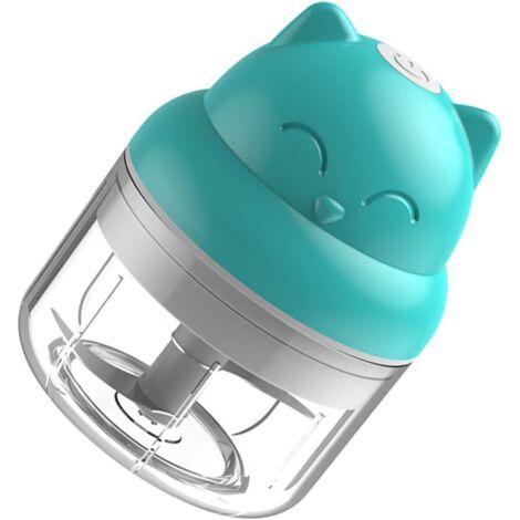 Mini hachoir électrique multifonction, mixeur-blender de 250 ml avec 3 lames en acier inoxydable, presse-ail, petit mixeur rapide et facile à utiliser pour la viande, les oignons, les herbes, mignon (1/5)