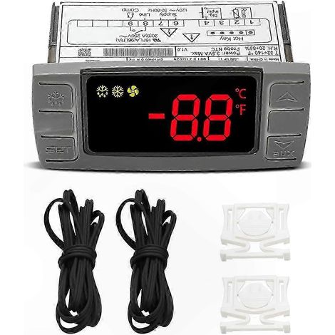 Régulateur de température pour réfrigérateur, compatible XR02CX-4N1F1, thermostat de remplacement, contrôleur électronique, pièce détachée pour chambre froide et vitrine réfrigérée, précision fiable. (1/5)