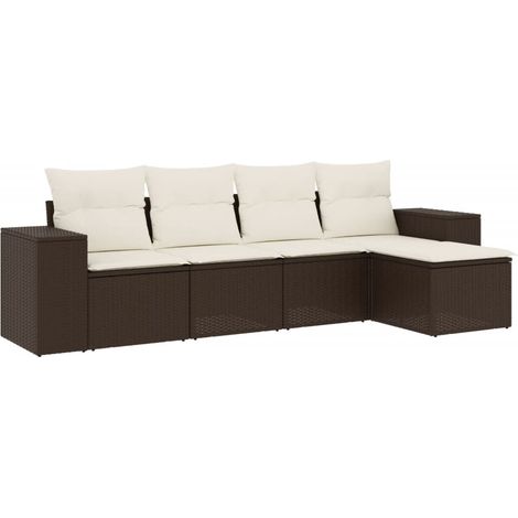 Maison Exclusive - Set comedor de jardín 5 piezas y cojines ratán (1/3)