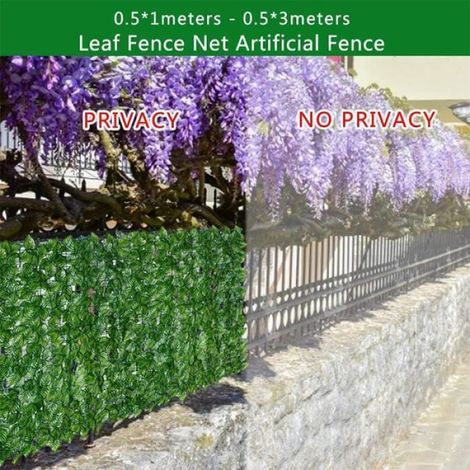 Clôture de feuillage artificiel en lierre, 50x300 cm, pour jardin, balcon, écran de protection de la vie privée (vert) (1/4)