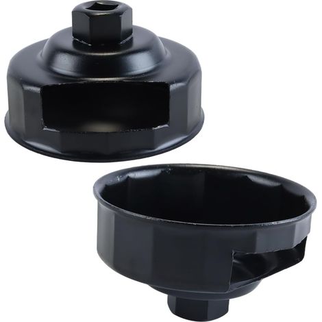 Clé pour bouchon de filtre à huile 76 mm compatible avec Spin On, outil de démontage de filtre à huile en acier allié durable (1/5)