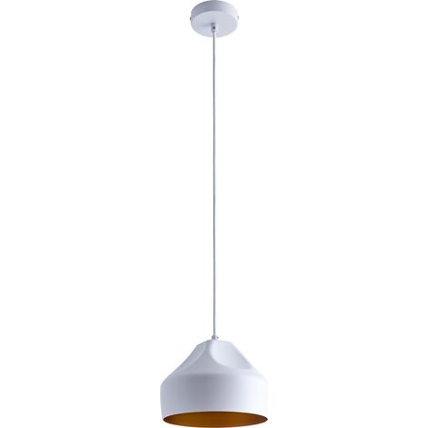 Paco Home Sospensione Plafone Sala Pranzo Lampada Cucina Sospesa Tavola Interno Oro  Bianco-Oro,  Design U + lampadina A60 trasparente