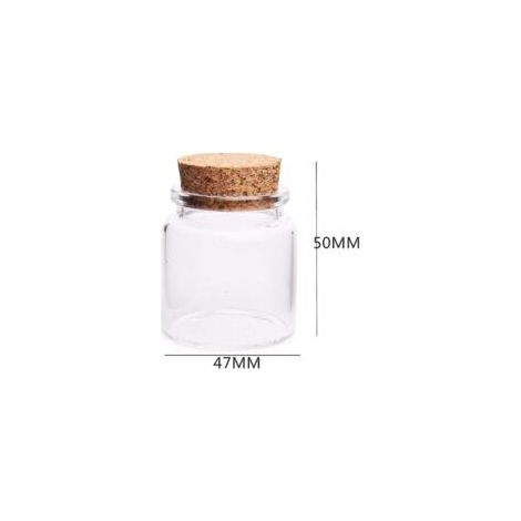 Set di 6 piccole bottiglie di vetro da 50 ml (47 mm x 50 mm) con tappi di sughero, piccoli vasetti per spezie, regali di nozze - Crezuo