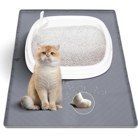 1 Tapis De Litière Chat, Silicone Imperméable, Bord Surélevé Antidérapant, Pour Maison (1/5)