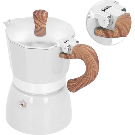 150ml Octagonal Aluminium Coffee Maker with Free Warming Handle for Home, Office and Travel (1/5)