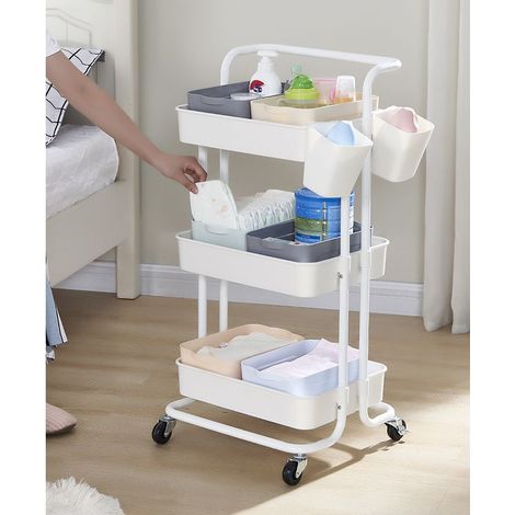 Desserte de cuisine Chariot multifonctionnel Chariot Desserte 3 tiers Desserte 43 36 86cm blanc (1/5)