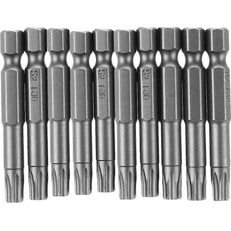 Embouts de tournevis magnétiques Torx à tête T30 de 6 mm et longueur de 50 mm (10 pièces) (1/5)