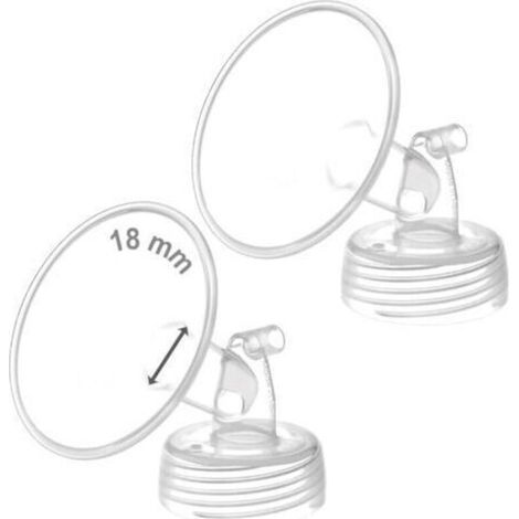 Lot de 2 x 18 mm de pour pompe Spectra S1/S2 - Avec lanière large - Non originale Spectra-Shop - Remplace Spectra-Shield (petite lance Spectra-Flansch) (18 mm de deux brides).m