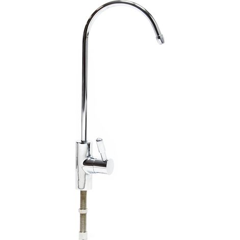 Naturewater Robinet d'eau pour évier – 140 x 29 x 350 mm – raccord 6,35 mm / 1/4 – 300 l/h – modèle design II D-13 – Chromé – pour Système Osmose Inverse (RO) Filtration Osmoseur" (1/5)