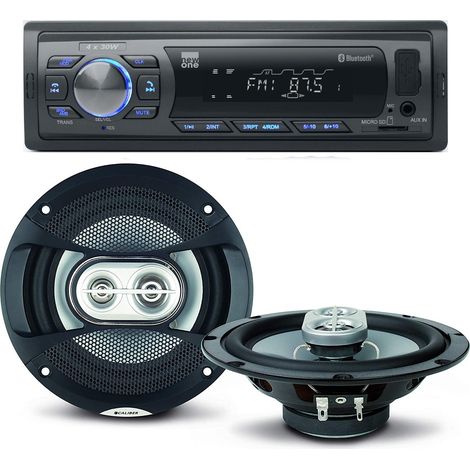 Pack sono voiture Auto Radio NewOne AR375BT 120 Watts + 2 haut parleurs 16,5cm 120W