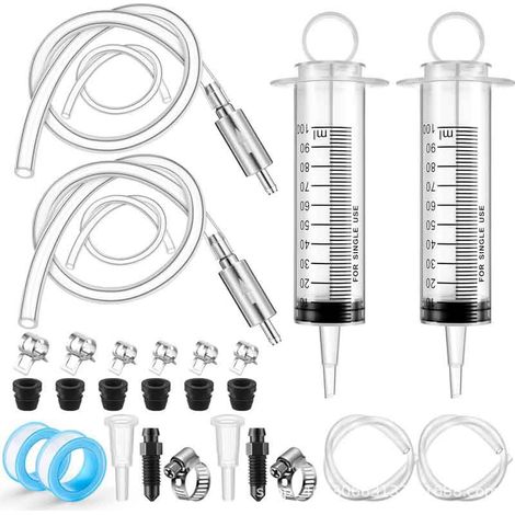 Kit de purge de freins en 2 pièces, embrayage à disque hydraulique, 100 ml, kit de purge de tuyau de 50 cm (1/4)