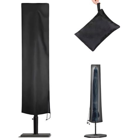 Funda para sombrilla,190×50×30cm,Para sombrilla de pie,Funda impermeable 600D,cordón ajustable y bolsa de almacenamiento,Negra (1/5)