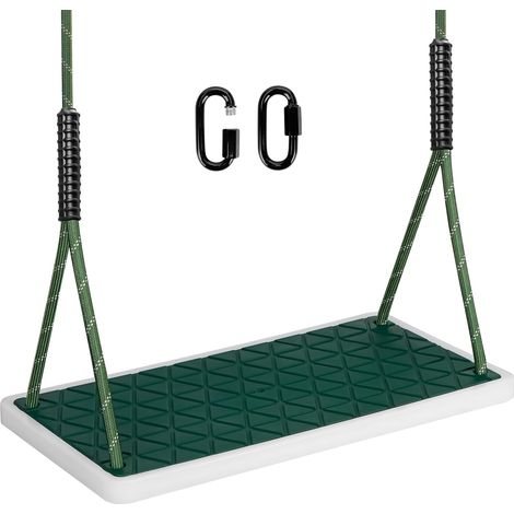 Chaise Suspendue d'extérieur en Plastique antidérapant  Convient aux adultes, avec corde réglable et 2 mousquetons, supporte 270 kg, couleur verte