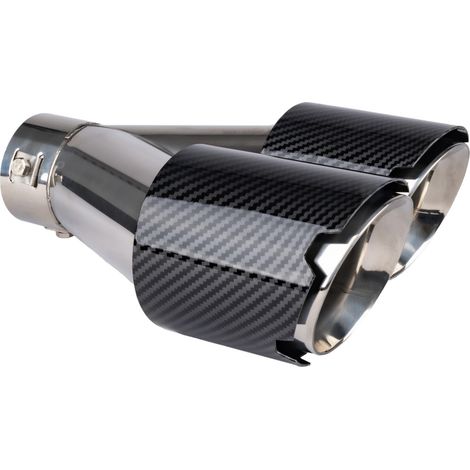 Punta de escape, acero inoxidable, derecha, doble carbono, amio-04070 (1/5)