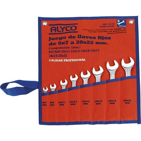 JEU DE 8 CLÉS FIXES POUCES