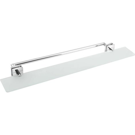 Sapho X-SQUARE - Estante con toallero, longitud 80 cm, cristal esmerilado/cromo XQ458 (1/5)